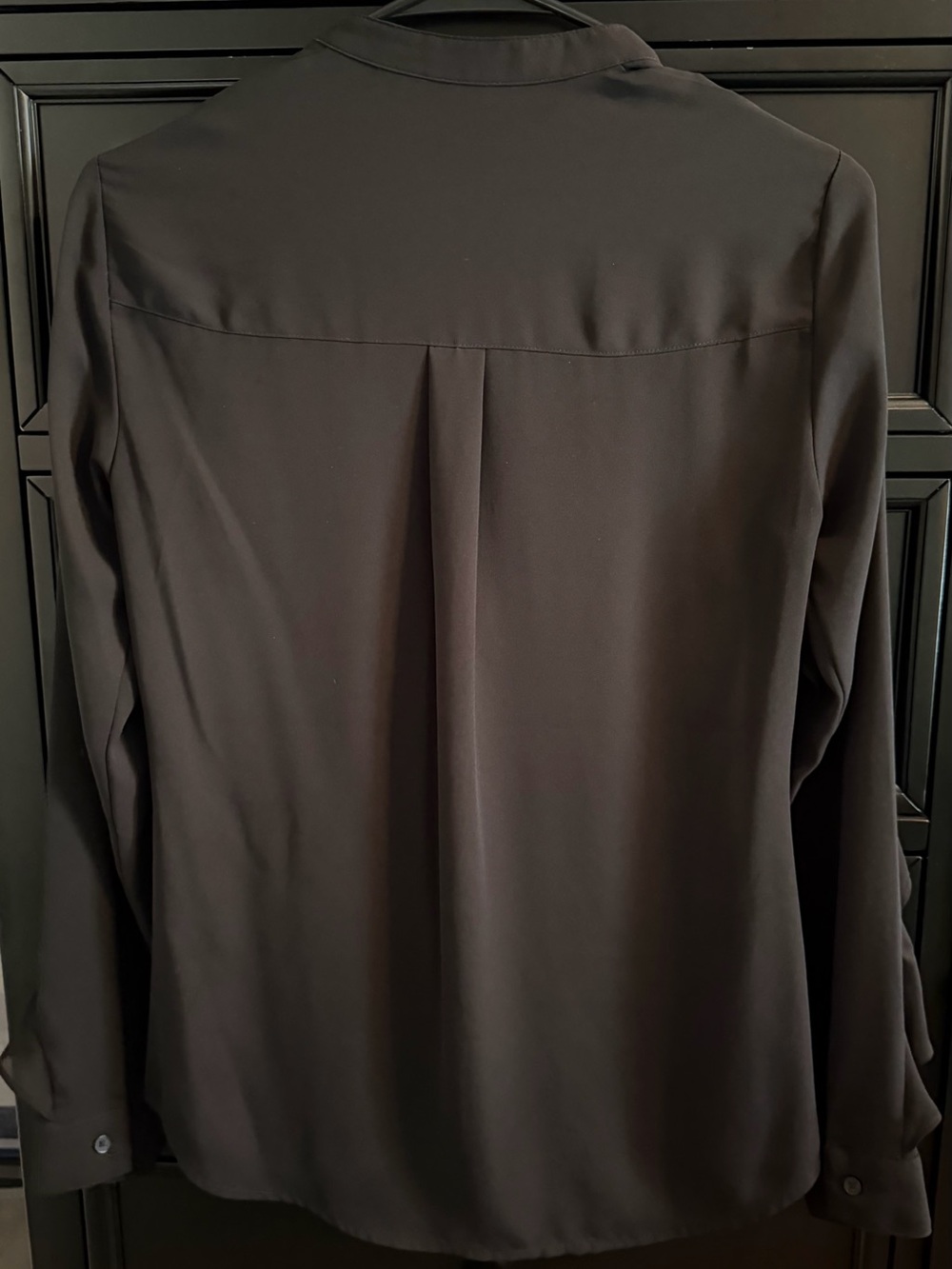 Express Black Ruffle-Sleeve Blouse - Picture 2 of 3
